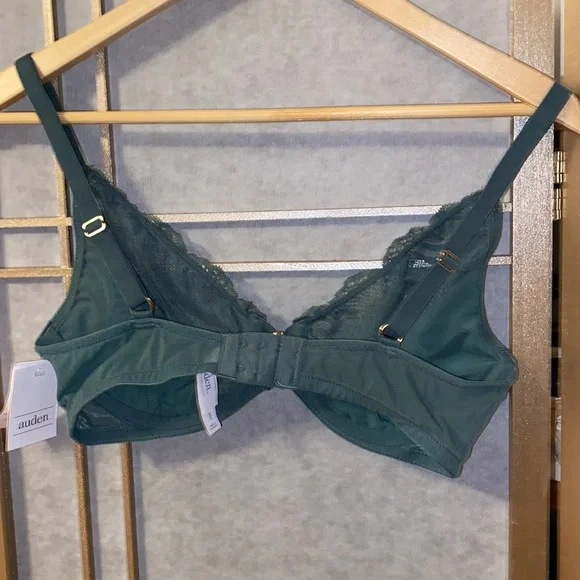 5/$25 Auden unlined balconette underwire bra, green with gold tone accents, 36C - Picture 5 of 7